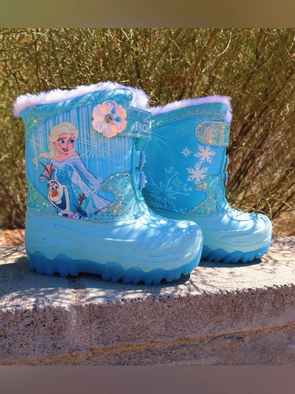 Disney Frozen Blue Kids Winter Boots with Elsa & Olaf